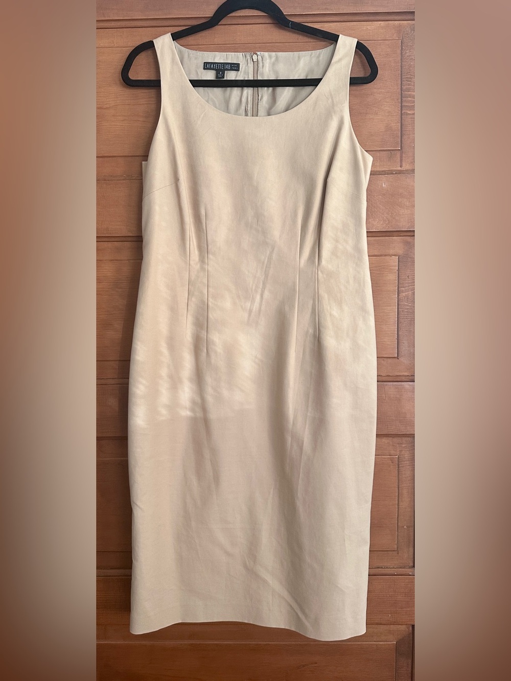 Lafayette 148 New York Beige Sleeveless Sheath Dress, Sz 8.  EUC!  Like NEW!!